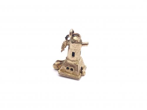 9ct Yellow Gold Lighthouse Charm