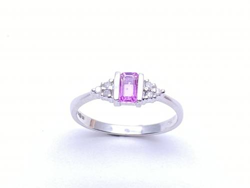 9ct Pink Sapphire & Diamond Ring