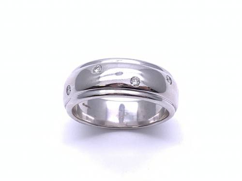 9ct White Gold Diamond Wedding Ring