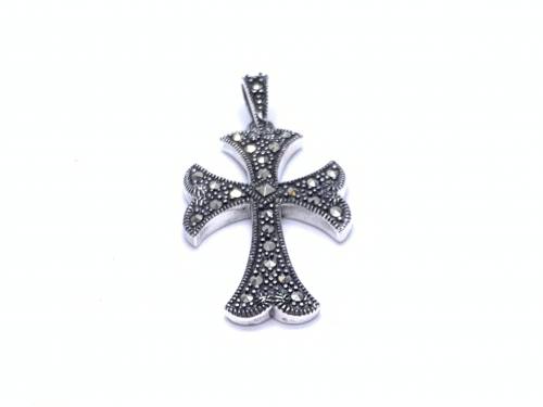 Silver Marcasite Cross Pendant