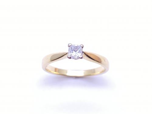 18ct Yellow Gold Diamond Solitaire Ring