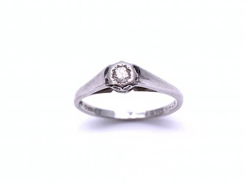 18ct White Gold Diamond Solitaire Ring