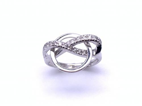 14ct White Gold CZ Ring