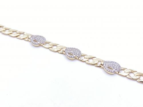 9ct Yellow Gold CZ Boxing Glove Bracelet
