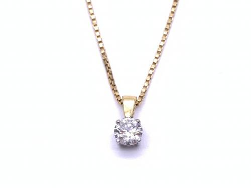 18ct Diamond Pendant & Chain