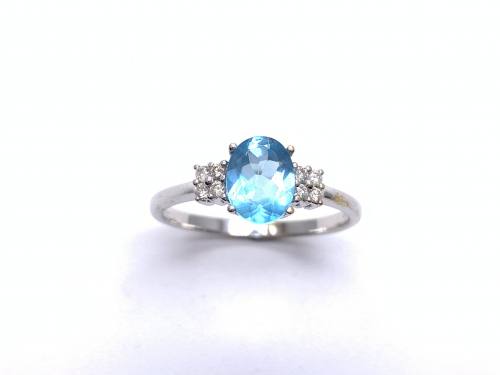 14ct Apatite & Diamond Ring
