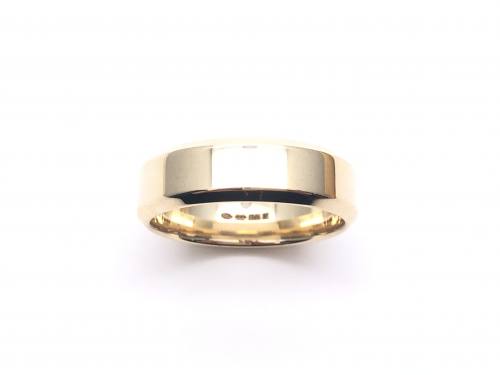 9ct Yellow Gold Soft Court Wedding Ring 6mm R