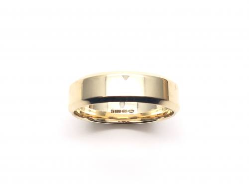 9ct Yellow Gold Soft Court Wedding Ring 6mm U