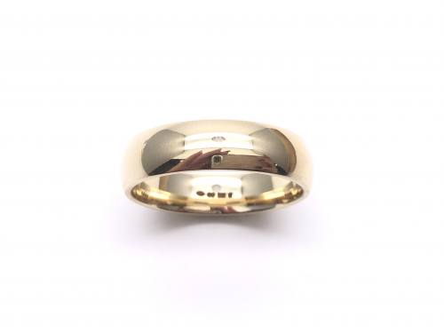 9ct Yellow Gold Traditional Court Wedding Ring 6mm