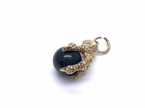 9ct Yellow Gold Bloodstone Claw Charm