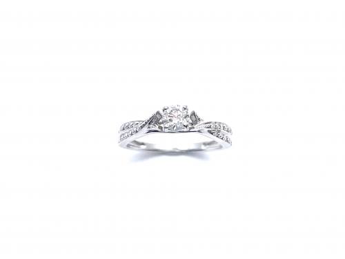 9ct White Gold Diamond Solitaire Ring