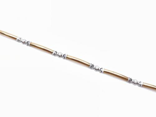 9ct Two Colour Gold Diamond Bracelet