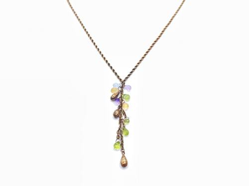 9ct Yellow Gold Multi Stone Necklet