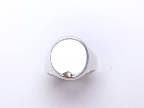 Silver Solid Oval Plain Signet Ring