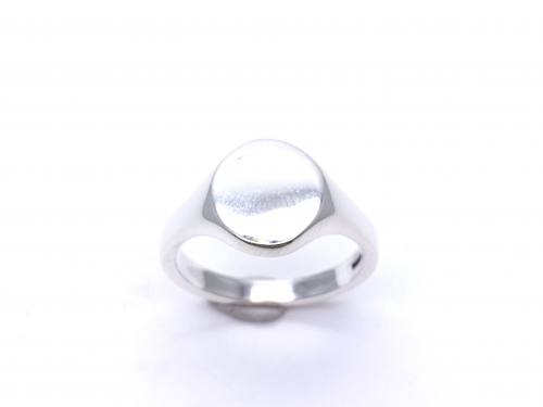 Silver Solid Plain Oval Signet Ring