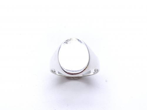Silver Solid Plain Oval Signet Ring