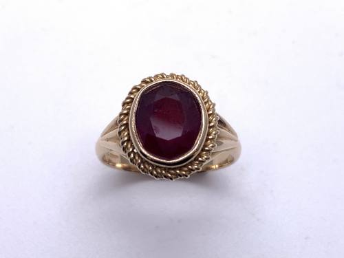 14ct Rose Gold Synthetic Ruby Ring