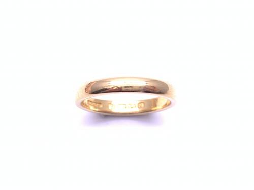 22ct Yellow Gold Plain Wedding Ring 3mm