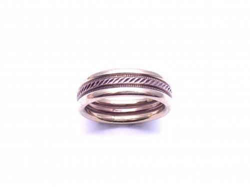 9ct 2 Colour Gold Rope Wedding ring