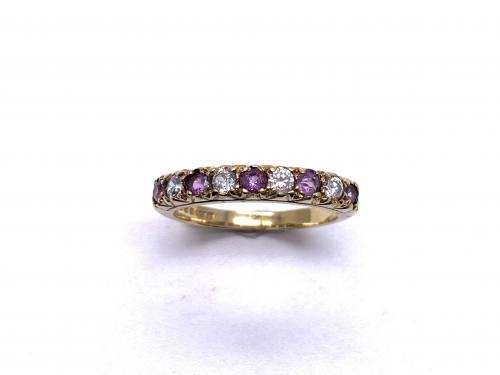 9ct Purple & White CZ Eternity Ring