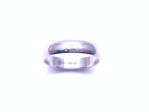 9ct White Gold Plain Wedding Ring 4mm