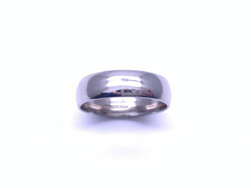 9ct White Gold Plain Wedding Ring 5mm