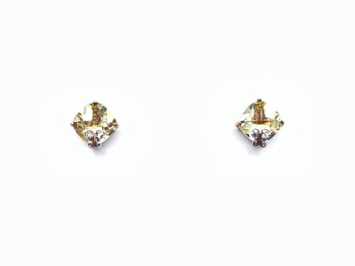 9ct Peridot & Diamond Stud Earrings