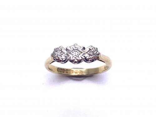 18ct Yellow Gold Diamond 3 Stone Ring