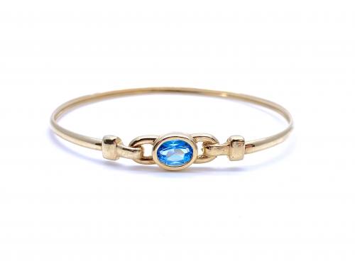 9ct Yellow Gold Topaz Bangle