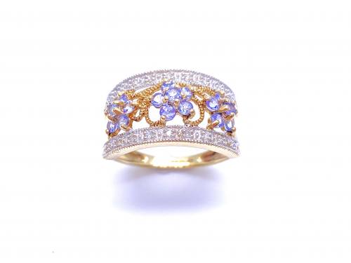 9ct Tanzanite & Diamond Ring