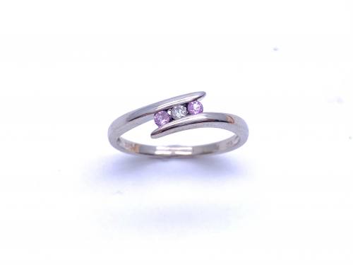 9ct Pink Sapphire & Diamond Ring