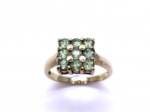 9ct Yellow Gold Square Cluster Ring