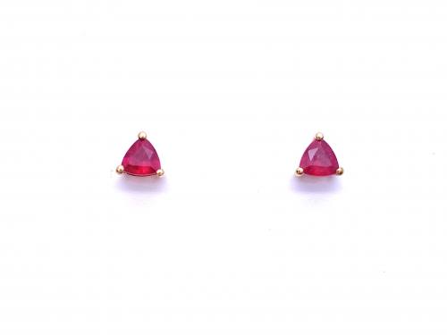 9ct Synthetic Ruby Stud Earrings