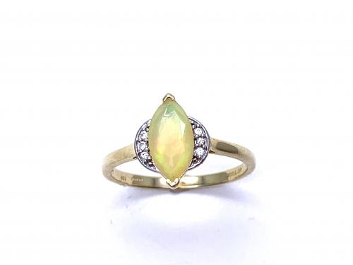 9ct Opal & CZ Dress Ring