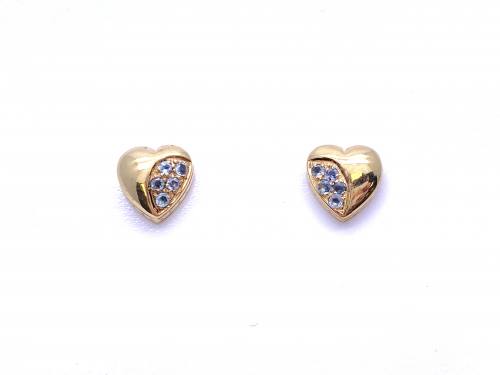 9ct Apatite Heart Stud Earrings