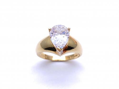 14ct Yellow Gold CZ Solitaire Ring