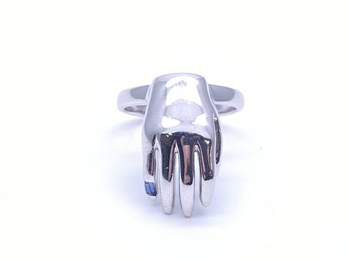 18ct White Gold Sapphire Hand Ring