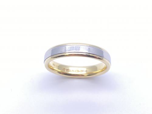 18ct Two Colour Wedding Ring 5mm