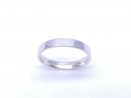 9ct White Gold Flat Wedding Ring 3mm