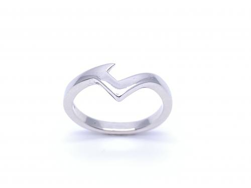 9ct White Gold Shaped Wedding Ring