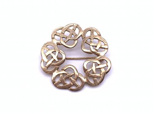 9ct Yellow Gold Celtic Brooch