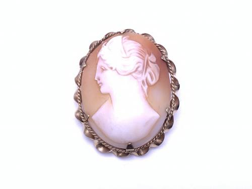 9ct Cameo Brooch with Steel Pin