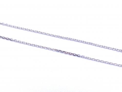 9ct White Gold Trace Chain 16/18 Inch