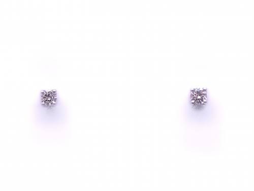 9ct White Gold Diamond Stud Earrings 0.15ct
