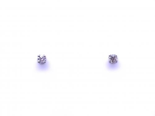 9ct White Gold Diamond Stud Earrings 0.25ct