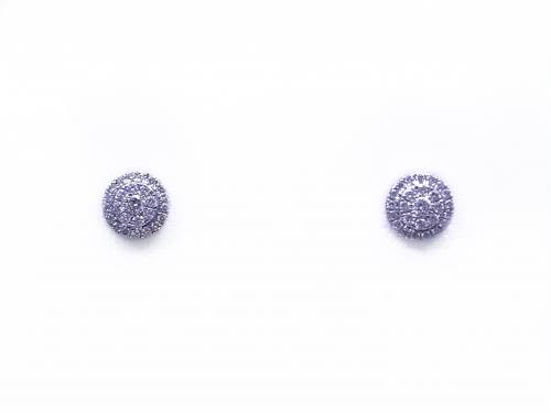 18ct White Gold Diamond Cluster Earrings 0.23ct