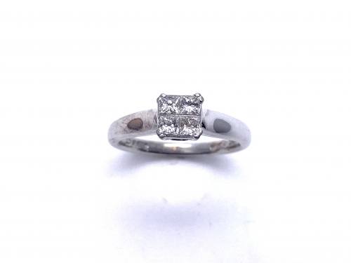 18ct White Gold Diamond Cluster Ring