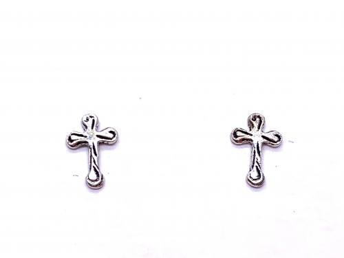 Silvber Celtic Design Cross Stud Earrings