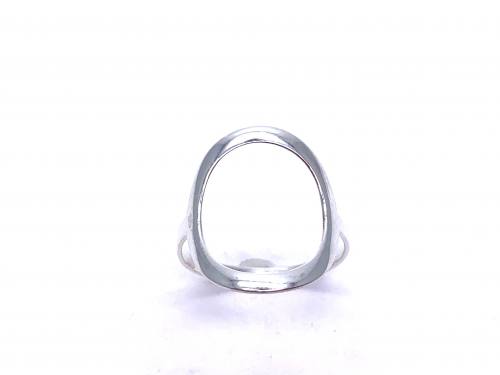 Silver Cut Out Oval Karma Ring