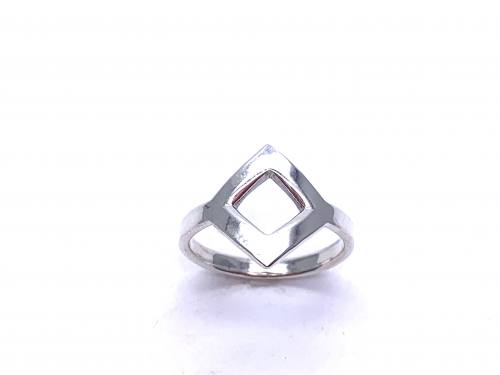 Silver Cut Out Diamond Ring